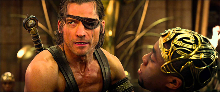 Nikolaj Coster-Waldau and Chadwick Boseman in "Gods of Egypt"